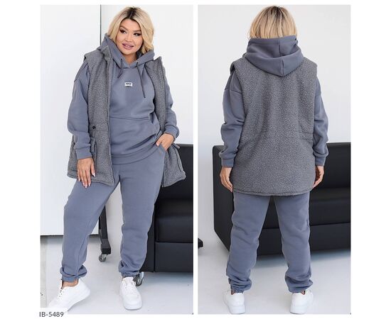 Жіночий спортивний костюм тричітка з начесом р.50-52;54-56;58-60 "VIKA" купити недорого від прямого постачальника, зображення 7