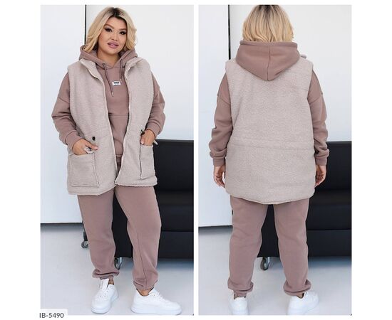 Жіночий спортивний костюм тричітка з начесом р.50-52;54-56;58-60 "VIKA" купити недорого від прямого постачальника, зображення 5