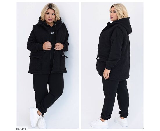 Жіночий спортивний костюм тричітка з начесом р.50-52;54-56;58-60 "VIKA" купити недорого від прямого постачальника, зображення 3