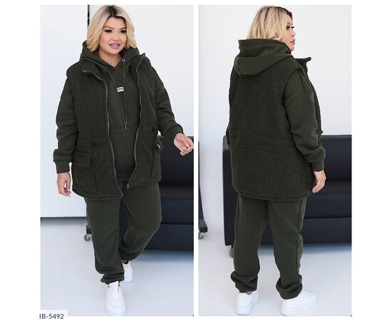 Жіночий спортивний костюм тричітка з начесом р.50-52;54-56;58-60 "VIKA" купити недорого від прямого постачальника, зображення 4