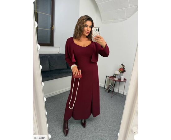 Фотография Женский костюм комплект платье с болеро большие размеры р.50-52;54-56;58-60 (4цв) "VIKA" купить недорого от прямого поставщика, изображение 3