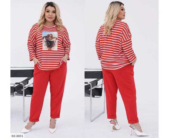 Костюм жіночий брючний великі розміри р.48-50;52-54;56-58;60-62 (3кол.) "VIKA" купити недорого від прямого постачальника, зображення 5