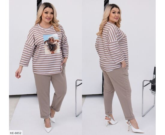 Костюм жіночий брючний великі розміри р.48-50;52-54;56-58;60-62 (3кол.) "VIKA" купити недорого від прямого постачальника, зображення 3