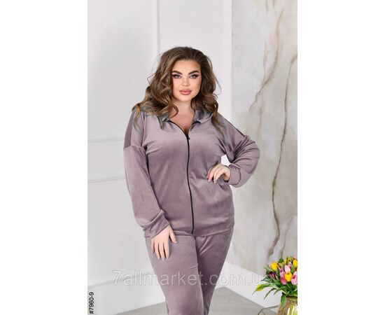 Спортивний костюм жіночий на блискавці велюр супербатал 54-56,56-58,58-60 (9кв) "NOWEMBER", зображення 3
