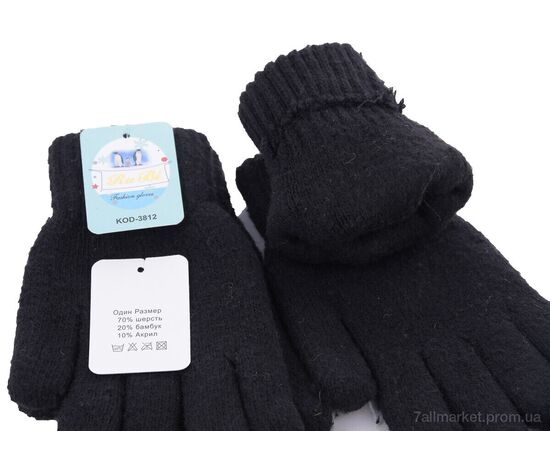 Рукавички для дітей Весна/осінь 3812 black (12 шт. р.сітка6-8) "KUINH" недорого оптом від прямого постачальника, зображення 2