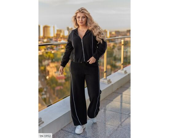 Жіночий костюм кофта з брюками на різанику великі розміри р.50-52;54-56;58-60;62-64 (4кол.) "LETTI" купити недорого від прямого постачальника, зображення 2