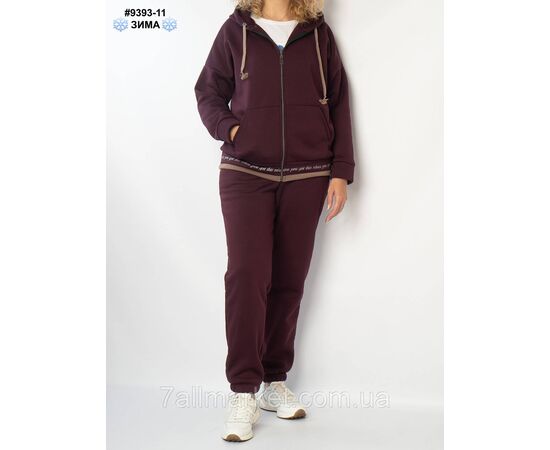 Спортивний костюм жіночий на блискавці тринитка на флісі батал 52,54,56,58 (6кв) "NOWEMBER", зображення 2