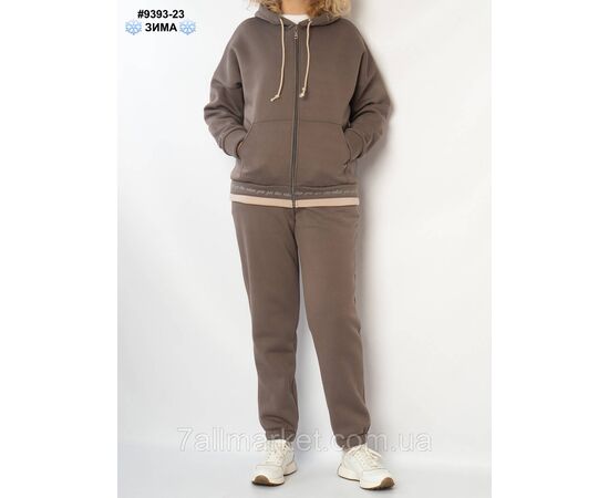 Спортивний костюм жіночий на блискавці тринитка на флісі батал 52,54,56,58 (6кв) "NOWEMBER", зображення 4