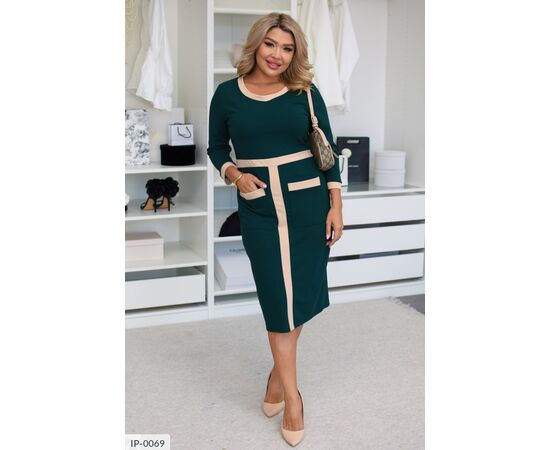 Сукня міді силуетного крою зі вставками, що формують акуратні вертикалі та візуально стрункі фігуру р.48-50;52-54;56-58;60-62 (4кол.) "BELUZA" купити недорого від прямого постачальника, зображення 12