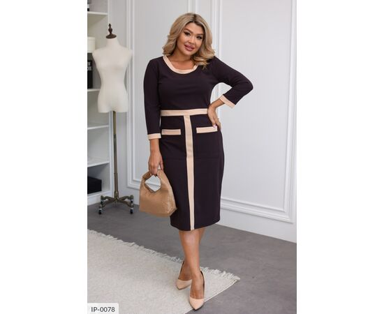 Сукня міді силуетного крою зі вставками, що формують акуратні вертикалі та візуально стрункі фігуру р.48-50;52-54;56-58;60-62 (4кол.) "BELUZA" купити недорого від прямого постачальника, зображення 3