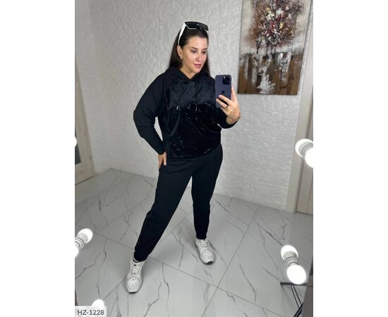 Жіночий костюм кофта з брюками на різанику великі розміри р.46-48;50-52;54-56;58-60;62-64 "VLADA" купити недорого від прямого постачальника, зображення 3