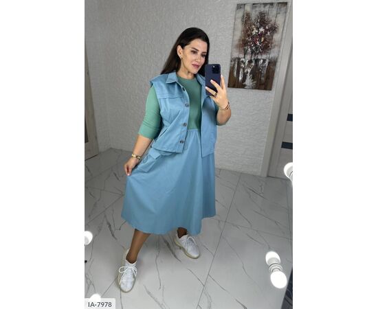 Фотография Комплект (жилет + платье ) р.42-44;46-48 (5цв) "VLADA" купить недорого от прямого поставщика, изображение 8