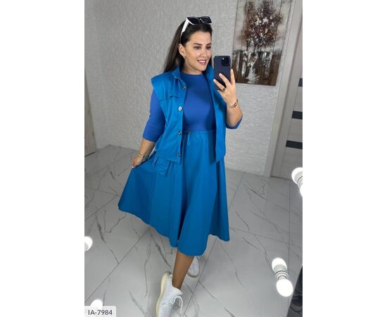 Фотография Комплект (жилет + платье ) р.42-44;46-48 (5цв) "VLADA" купить недорого от прямого поставщика, изображение 5