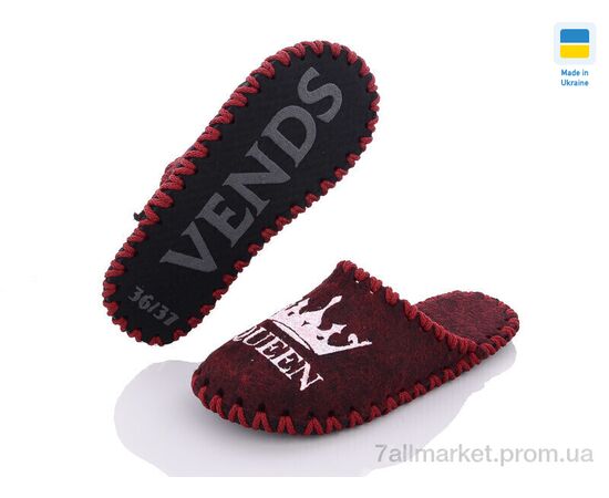 Тапки жіночі для будинку Весна/осінь 201W бордовий (9 пар р.36-41) "Active" недорого оптом від прямого постачальника, зображення 2