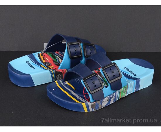 Фотография Шлепки детские летние Лето 12329 blue-l.blue (6 пар р.30-35) "Violeta" недорого оптом от прямого поставщика, изображение 2