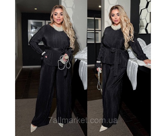 Костюм двійка жіночий шовк плісе розміри 46-60 "LADA" недорого від прямого постачальника, зображення 2