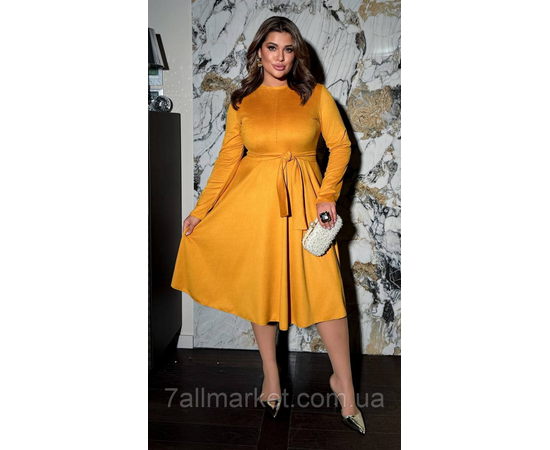 Плаття жіноче замшеве з поясом р-ри 46-60 "LADA" купити недорого від прямого постачальника, зображення 3
