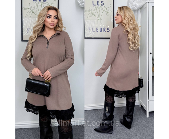 Плаття жіноче ангора рубчик із гіпюром р-ри 46-60 "LADA" купити недорого від прямого постачальника, зображення 2