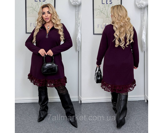 Плаття жіноче ангора рубчик із гіпюром р-ри 46-60 "LADA" купити недорого від прямого постачальника, зображення 2