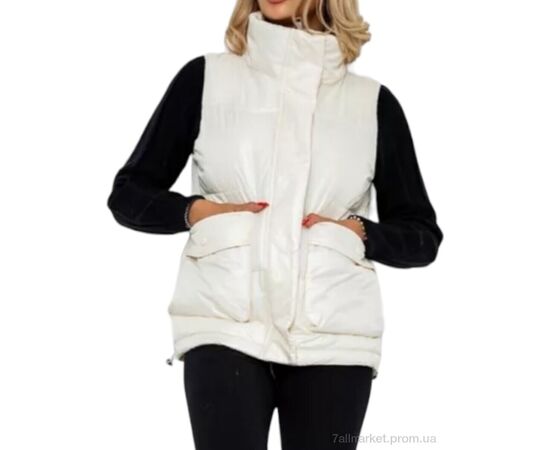 Жилетка жіноча Весна/осінь M533 white (7 шт. р.сіткаS-4XL) "Massmag" недорого оптом від прямого постачальника, зображення 2