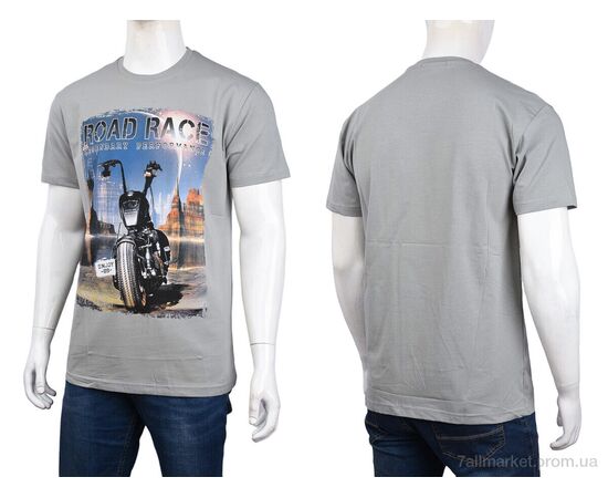 Футболка чоловіча Літо 3707-116-3 grey (4 шт. р.сіткаM-2XL) "Мир" недорого оптом від прямого постачальника, зображення 3