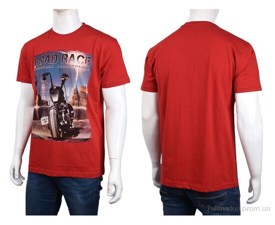 Футболка чоловіча Літо 3707-116-6 red (4 шт. р.сіткаM-2XL) "Мир" недорого оптом від прямого постачальника, зображення 3