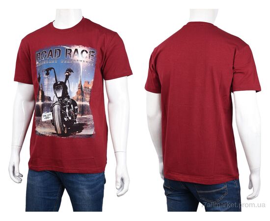 Футболка чоловіча Літо 3707-116-7 bordo (4 шт. р.сіткаM-2XL) "Мир" недорого оптом від прямого постачальника, зображення 3