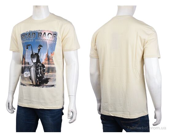 Футболка чоловіча Літо 3707-116-8 beige (4 шт. р.сіткаM-2XL) "Мир" недорого оптом від прямого постачальника, зображення 3