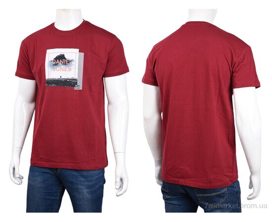Футболка чоловіча Літо 3707-074-2 bordo (4 шт. р.сіткаM-2XL) "Мир" недорого оптом від прямого постачальника, зображення 3