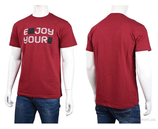 Футболка чоловіча Літо 3707-103-2 bordo (4 шт. р.сіткаM-2XL) "Мир" недорого оптом від прямого постачальника, зображення 3