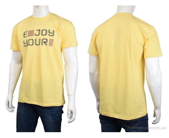 Футболка чоловіча Літо 3707-103-3 yellow (4 шт. р.сіткаM-2XL) "Мир" недорого оптом від прямого постачальника, зображення 3