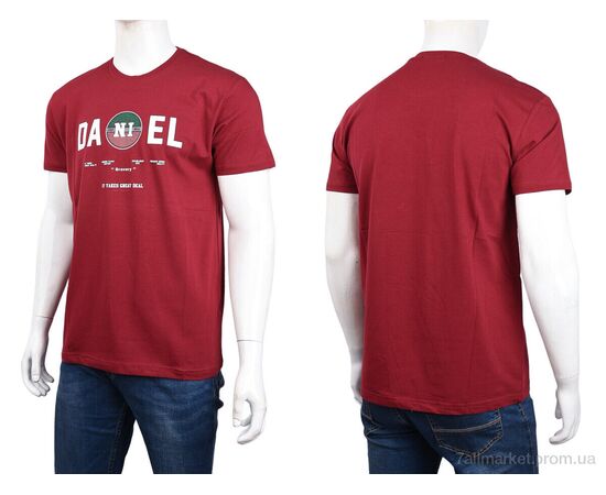Футболка чоловіча Літо 3707-0088-3 bordo (4 шт. р.сіткаM-2XL) "Мир" недорого оптом від прямого постачальника, зображення 3