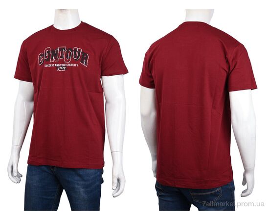 Футболка чоловіча Літо 3707-150-2 bordo (4 шт. р.сіткаM-2XL) "Мир" недорого оптом від прямого постачальника, зображення 3