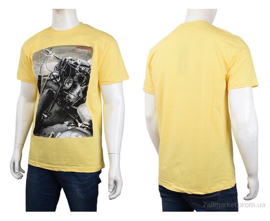 Футболка чоловіча Літо 3707-102-1 yellow (4 шт. р.сіткаM-2XL) "Мир" недорого оптом від прямого постачальника, зображення 3