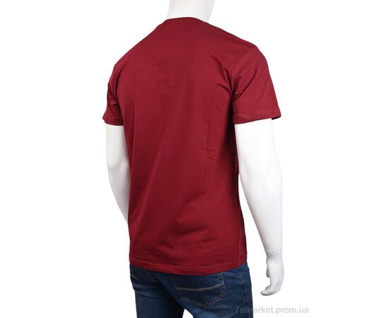 Футболка чоловіча Літо 3707-0061-1 bordo (4 шт. р.сіткаM-2XL) "Мир" недорого оптом від прямого постачальника, зображення 2