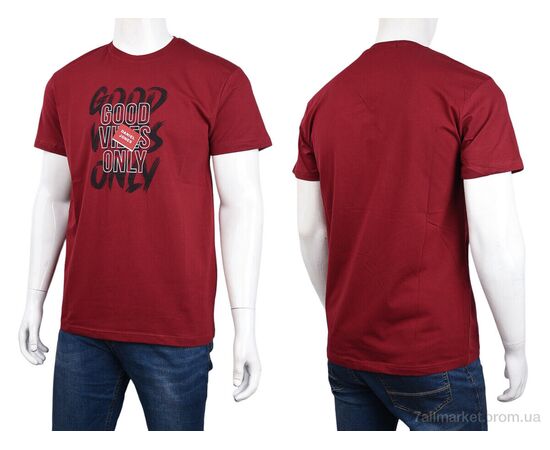 Футболка чоловіча Літо 3707-0061-1 bordo (4 шт. р.сіткаM-2XL) "Мир" недорого оптом від прямого постачальника, зображення 3