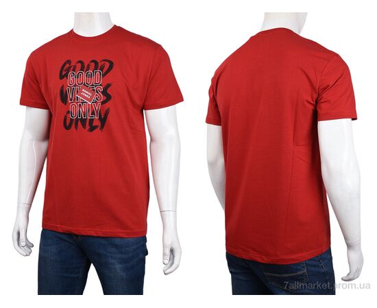Футболка чоловіча Літо 3707-0061-3 red (4 шт. р.сіткаM-2XL) "Мир" недорого оптом від прямого постачальника, зображення 3