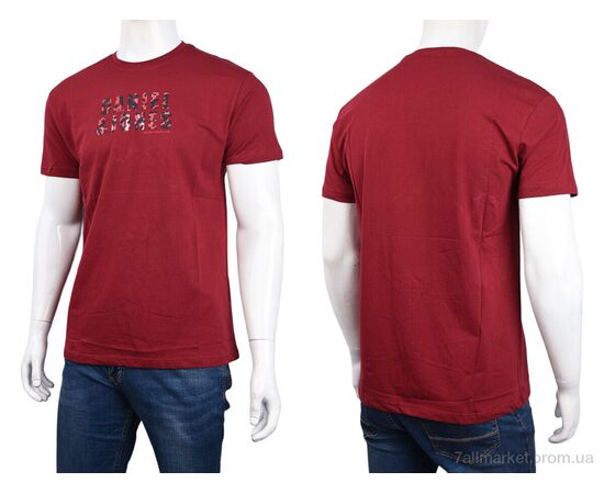 Футболка чоловіча Літо 3707-0072-3 bordo (4 шт. р.сіткаM-2XL) "Мир" недорого оптом від прямого постачальника, зображення 3
