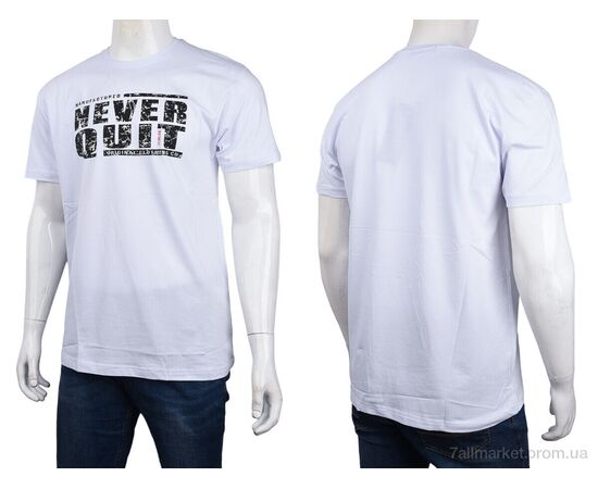 Футболка чоловіча Літо 3707-0082-3 white (4 шт. р.сіткаM-2XL) "Мир" недорого оптом від прямого постачальника, зображення 3