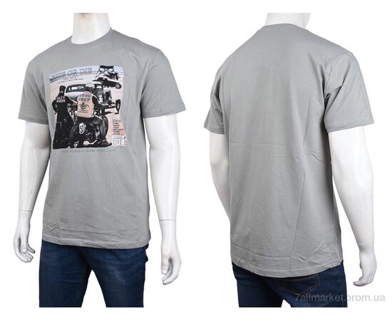 Футболка чоловіча Літо 3707-100-1 grey (4 шт. р.сіткаM-2XL) "Мир" недорого оптом від прямого постачальника, зображення 3
