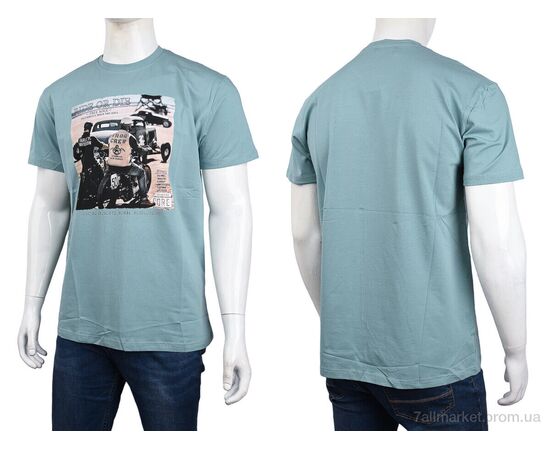 Футболка чоловіча Літо 3707-100-3 green (4 шт. р.сіткаM-2XL) "Мир" недорого оптом від прямого постачальника, зображення 3