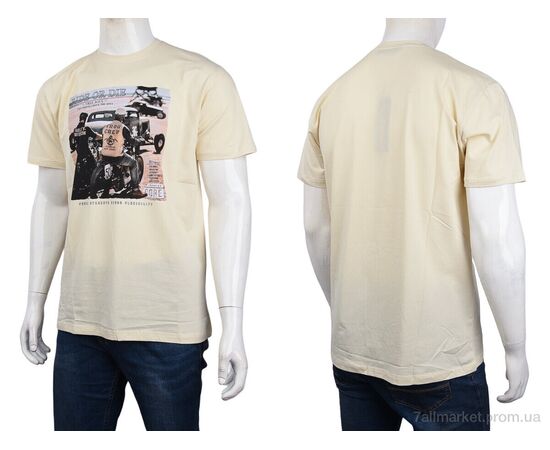 Футболка чоловіча Літо 3707-100-4 beige (4 шт. р.сіткаM-2XL) "Мир" недорого оптом від прямого постачальника, зображення 3