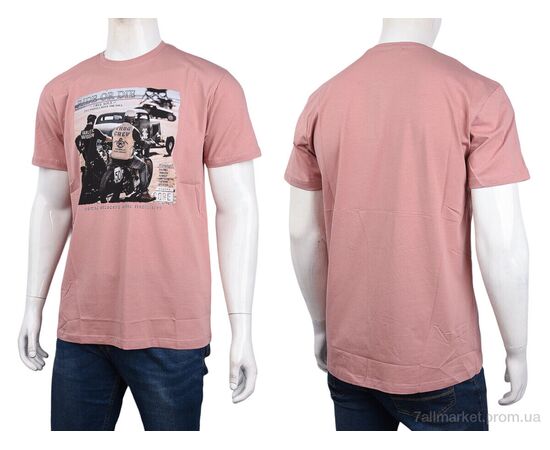 Футболка чоловіча Літо 3707-100-5 pink (4 шт. р.сіткаM-2XL) "Мир" недорого оптом від прямого постачальника, зображення 3