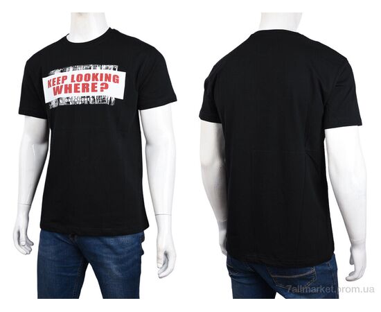 Футболка чоловіча Літо 3707-163-1 black (4 шт. р.сіткаM-2XL) "Мир" недорого оптом від прямого постачальника, зображення 3