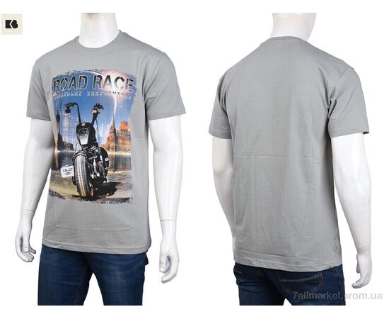 Футболка чоловіча Літо 3707-116-3 grey (4 шт. р.сіткаM-2XL) "BIG" недорого оптом від прямого постачальника, зображення 3