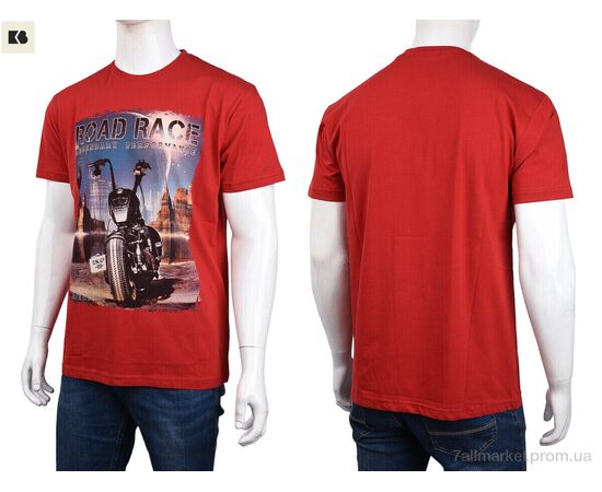 Футболка чоловіча Літо 3707-116-6 red (4 шт. р.сіткаM-2XL) "BIG" недорого оптом від прямого постачальника, зображення 3