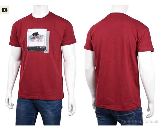 Футболка чоловіча Літо 3707-074-2 bordo (4 шт. р.сіткаM-2XL) "BIG" недорого оптом від прямого постачальника, зображення 3