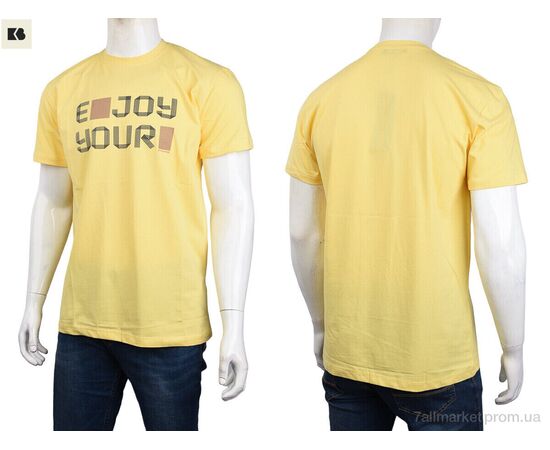 Футболка чоловіча Літо 3707-103-3 yellow (4 шт. р.сіткаM-2XL) "BIG" недорого оптом від прямого постачальника, зображення 3