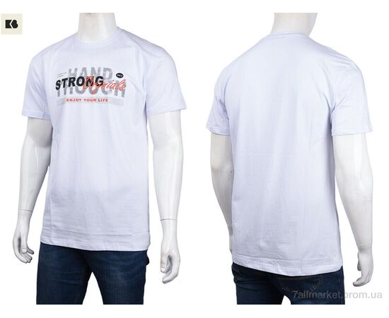 Футболка чоловіча Літо 3707-063-1 white (4 шт. р.сіткаM-2XL) "BIG" недорого оптом від прямого постачальника, зображення 3