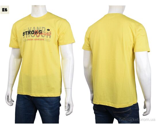 Футболка чоловіча Літо 3707-063-2 yellow (4 шт. р.сіткаM-2XL) "BIG" недорого оптом від прямого постачальника, зображення 3